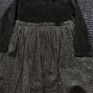 Black Velvet Silver Sparkle Baby Dress 9M Holiday Christmas Party